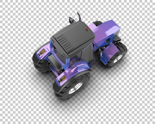 Ilustración de representación 3D del tractor aislado en el fondo