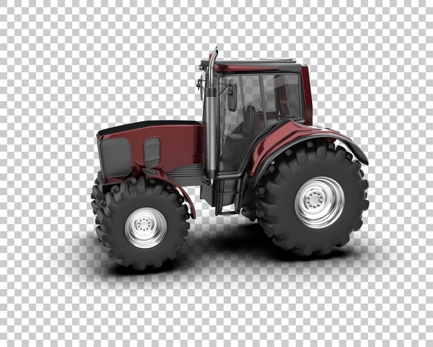 Ilustración de representación 3D del tractor aislado en el fondo