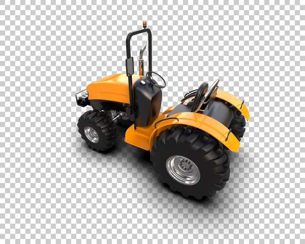 Ilustración de representación 3D del tractor aislado en el fondo