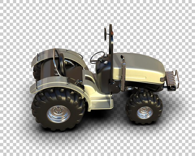 Ilustración de representación 3D del tractor aislado en el fondo