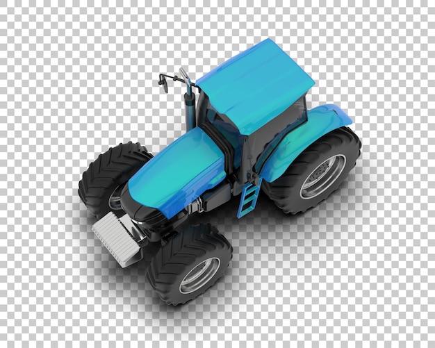 Ilustración de representación 3D del tractor aislado en el fondo