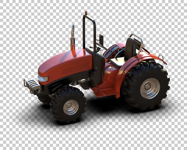 Ilustración de representación 3D del tractor aislado en el fondo