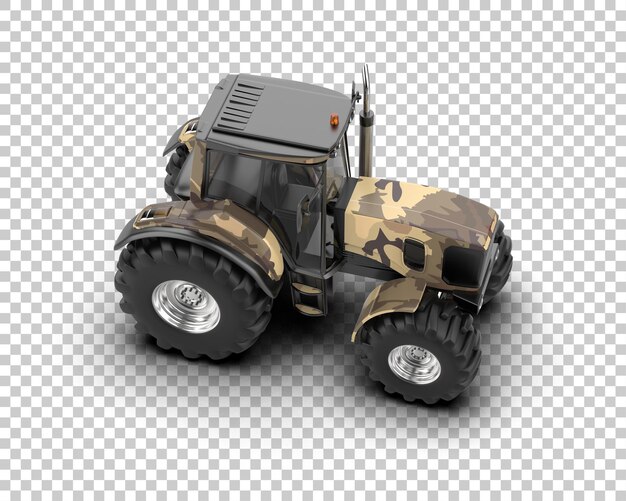 Ilustración de representación 3D del tractor aislado en el fondo