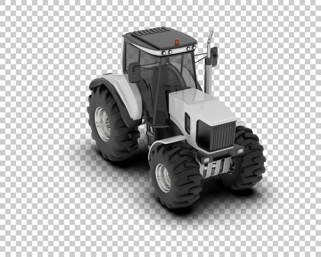 Ilustración de representación 3D del tractor aislado en el fondo