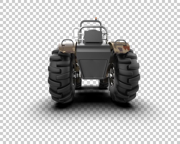 Ilustración de representación 3D del tractor aislado en el fondo