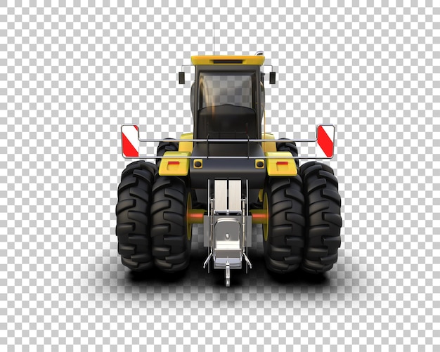 Ilustración de representación 3D del tractor aislado en el fondo