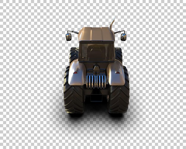 Ilustración de representación 3D del tractor aislado en el fondo