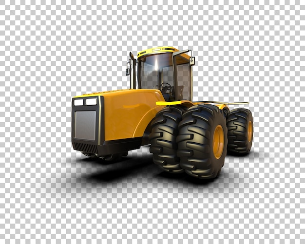 Ilustración de representación 3D del tractor aislado en el fondo
