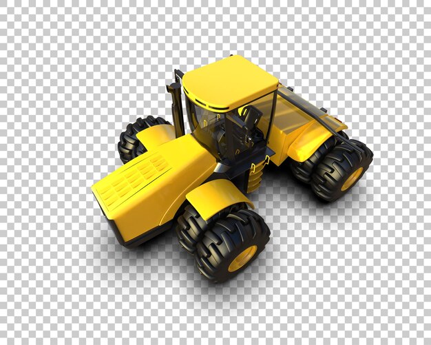 Ilustración de representación 3D del tractor aislado en el fondo