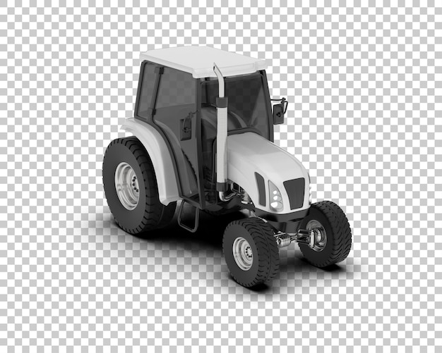 Ilustración de representación 3D del tractor aislado en el fondo