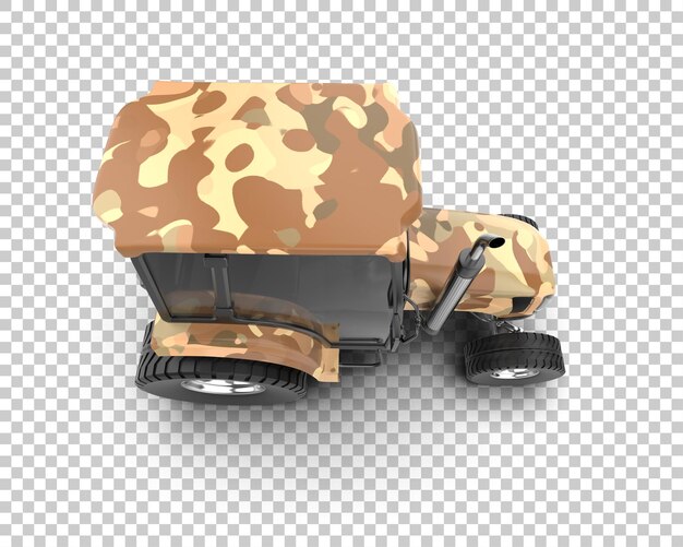 Ilustración de representación 3D del tractor aislado en el fondo