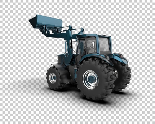Ilustración de representación 3D del tractor aislado en el fondo