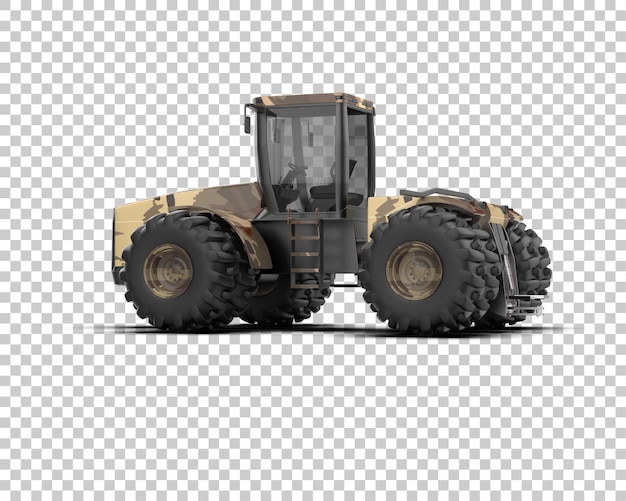 Ilustración de representación 3D del tractor aislado en el fondo