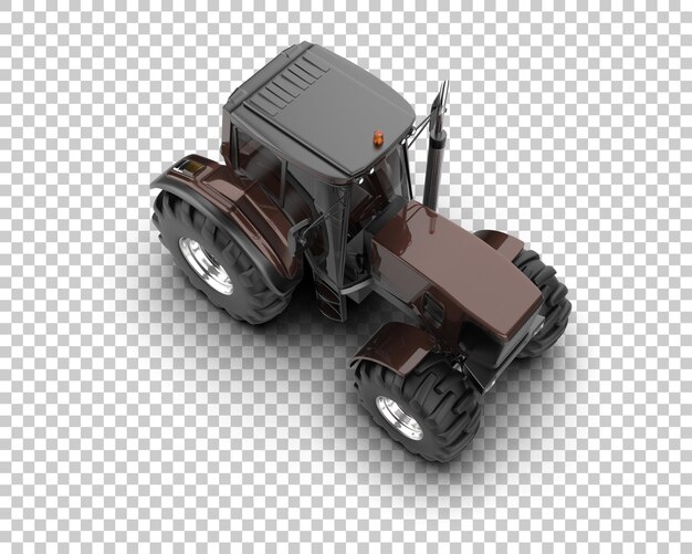 Ilustración de representación 3D del tractor aislado en el fondo