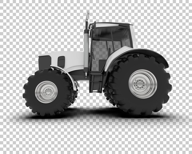 Ilustración de representación 3D del tractor aislado en el fondo