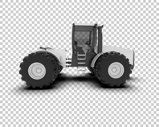 Ilustración de representación 3D del tractor aislado en el fondo
