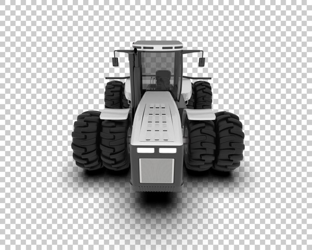 Ilustración de representación 3D del tractor aislado en el fondo