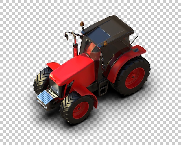 Ilustración de representación 3D del tractor aislado en el fondo