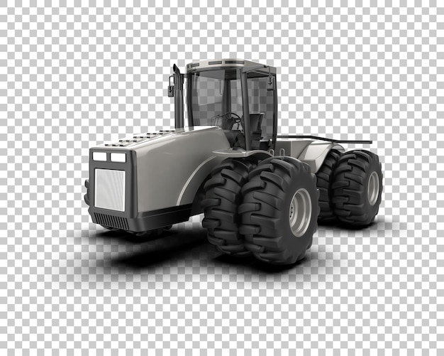 Ilustración de representación 3D del tractor aislado en el fondo