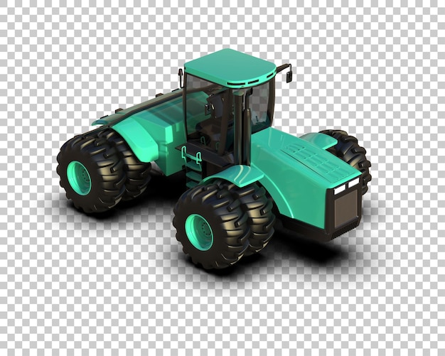 Ilustración de representación 3D del tractor aislado en el fondo