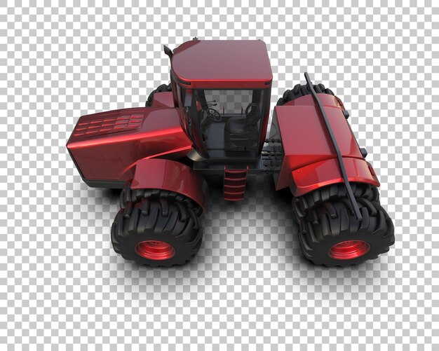 Ilustración de representación 3D del tractor aislado en el fondo