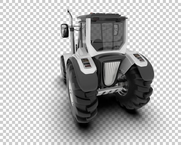 Ilustración de representación 3D del tractor aislado en el fondo