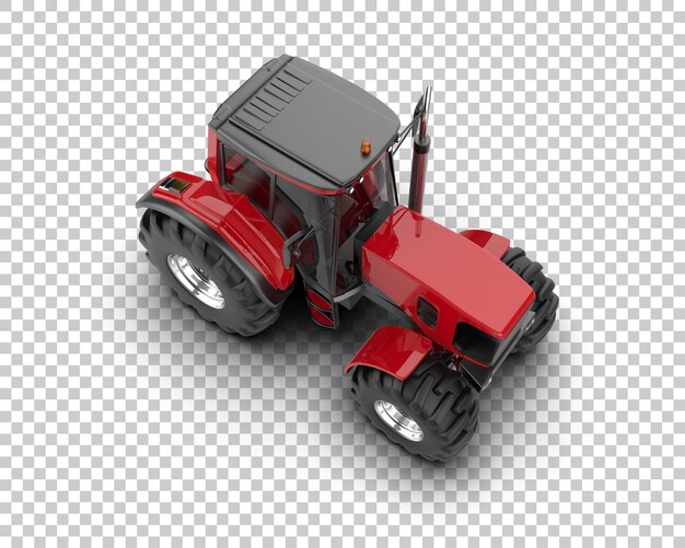 Ilustración de representación 3D del tractor aislado en el fondo