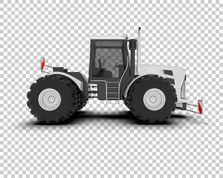 PSD ilustración de representación 3d del tractor aislado en el fondo