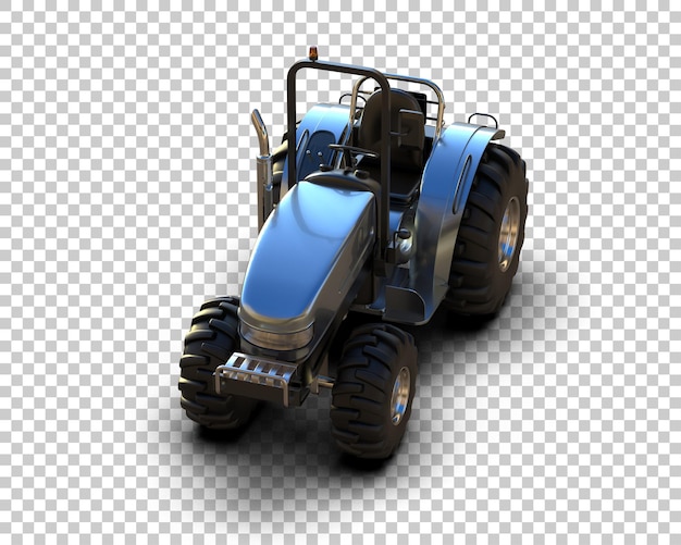Ilustración de representación 3D del tractor aislado en el fondo