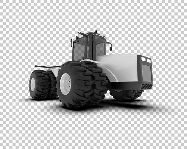 Ilustración de representación 3D del tractor aislado en el fondo