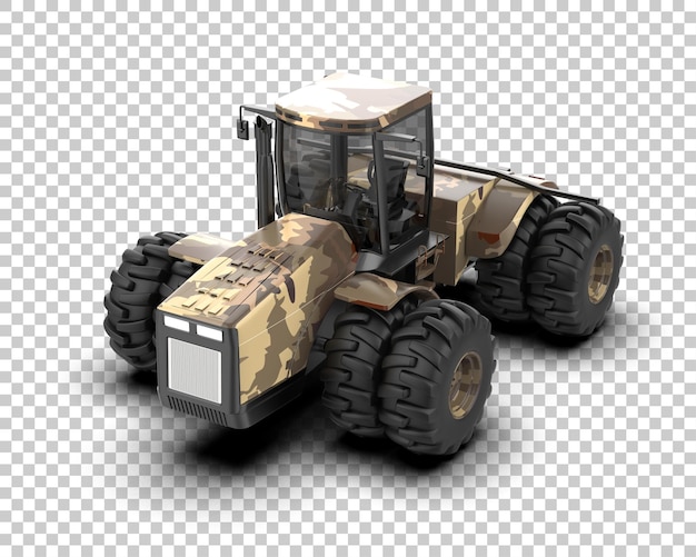 Ilustración de representación 3D del tractor aislado en el fondo