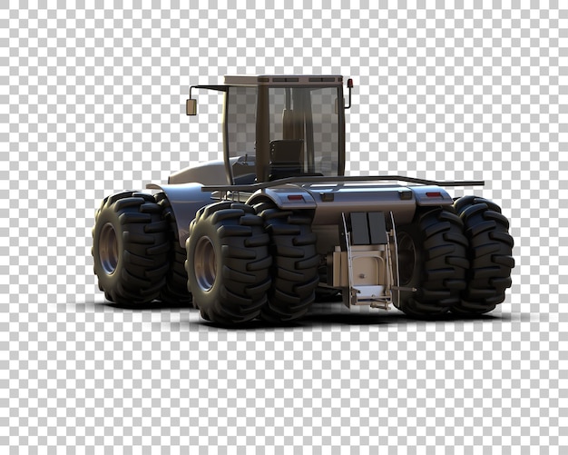 Ilustración de representación 3D del tractor aislado en el fondo