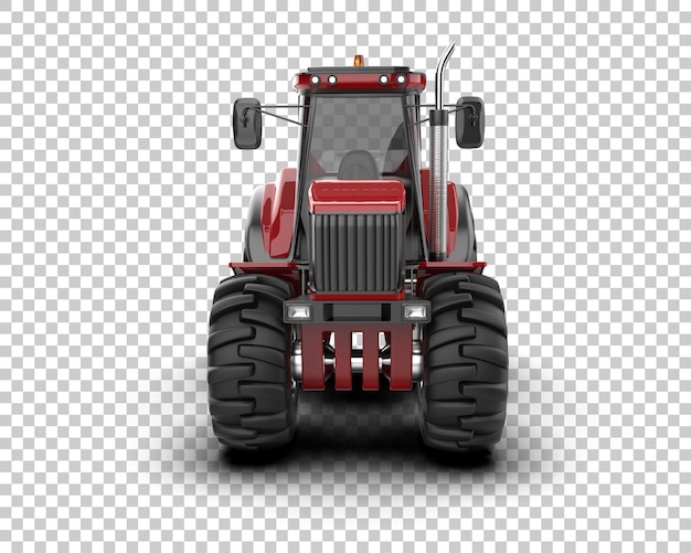 Ilustración de representación 3D del tractor aislado en el fondo