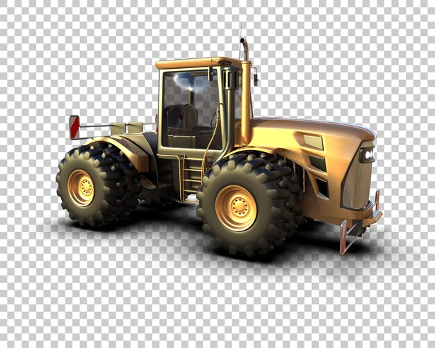 Ilustración de representación 3D del tractor aislado en el fondo