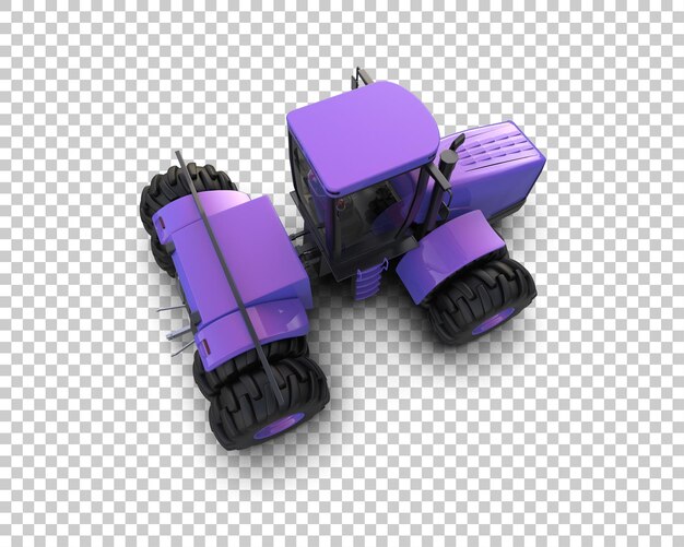 Ilustración de representación 3D del tractor aislado en el fondo