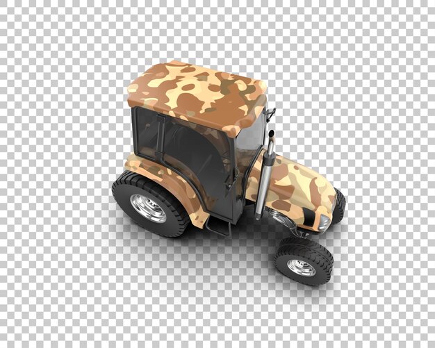 Ilustración de representación 3D del tractor aislado en el fondo