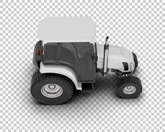 Ilustración de representación 3D del tractor aislado en el fondo