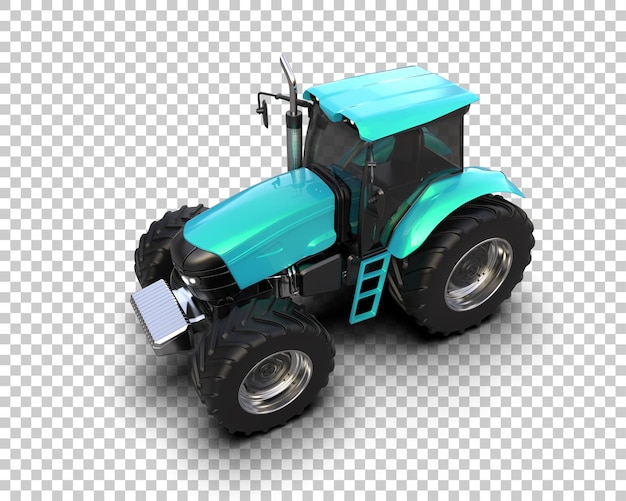 Ilustración de representación 3D del tractor aislado en el fondo