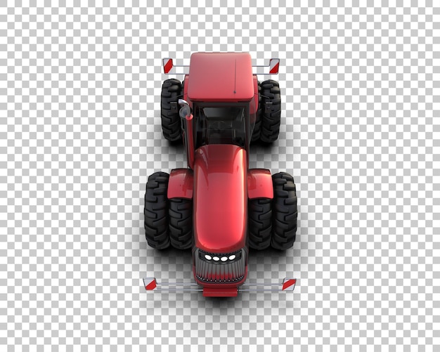 Ilustración de representación 3D del tractor aislado en el fondo