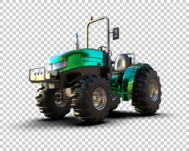 Ilustración de representación 3D del tractor aislado en el fondo