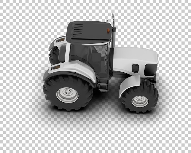 Ilustración de representación 3D del tractor aislado en el fondo