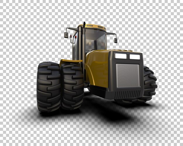 Ilustración de representación 3D del tractor aislado en el fondo