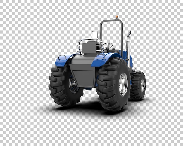 Ilustración de representación 3D del tractor aislado en el fondo