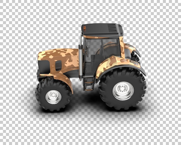 Ilustración de representación 3D del tractor aislado en el fondo