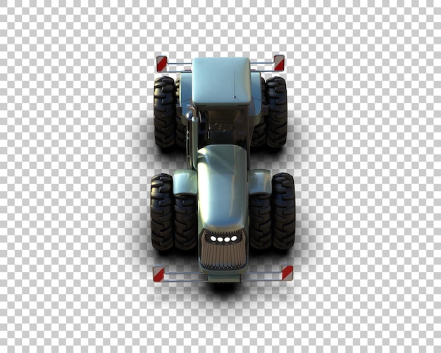 Ilustración de representación 3D del tractor aislado en el fondo