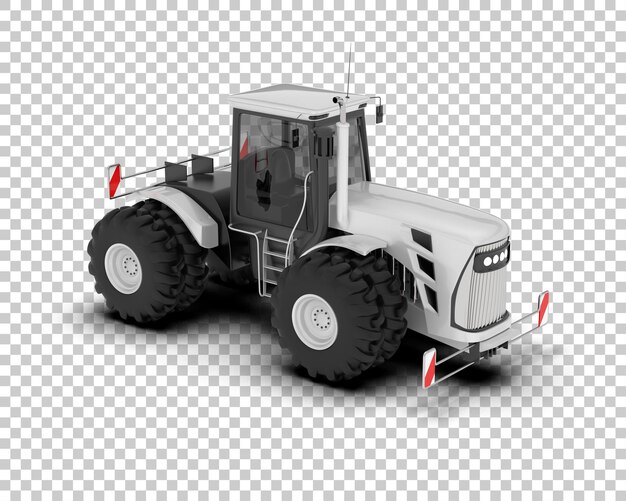 Ilustración de representación 3D del tractor aislado en el fondo