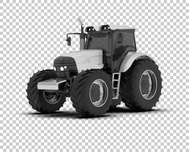 Ilustración de representación 3D del tractor aislado en el fondo