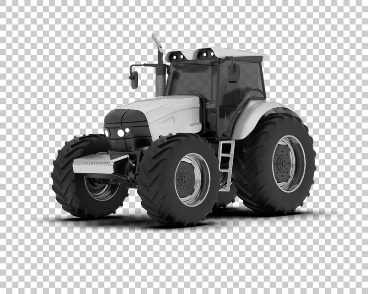 PSD ilustración de representación 3d del tractor aislado en el fondo