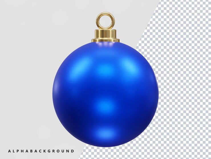 PSD ilustración de representación 3d transparente de bola de navidad