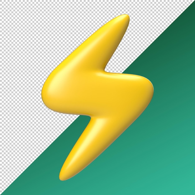 Ilustración de la representación del icono eléctrico de las tormentas eléctricas en 3d